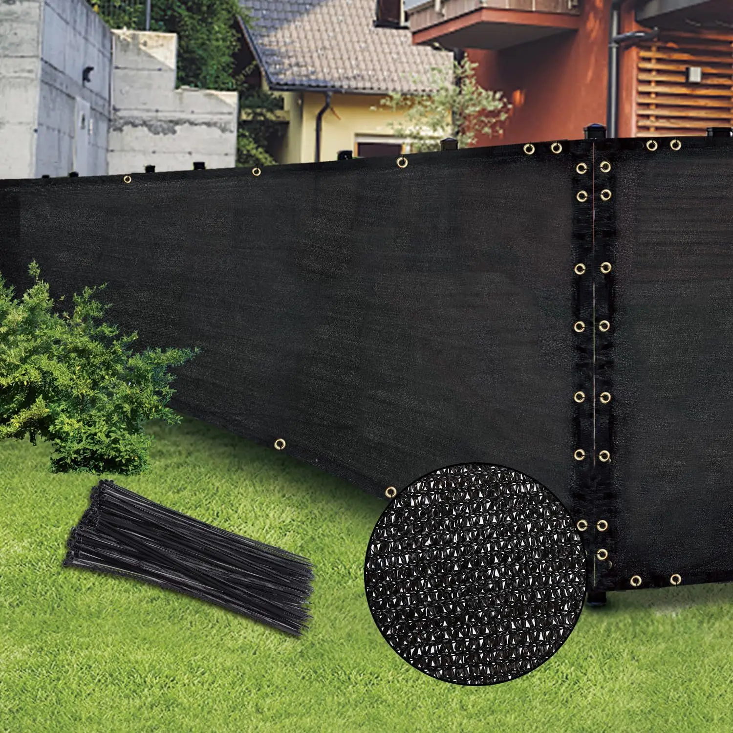 Outdoor Gaps for Sunshade Nets, Privacy Fences, Outdoor Sunshade Nets, Ultra-Dense Uv-Resistant Polyethylene Net Weaving Buckles, Suitable for Greenhouses and Gazebos