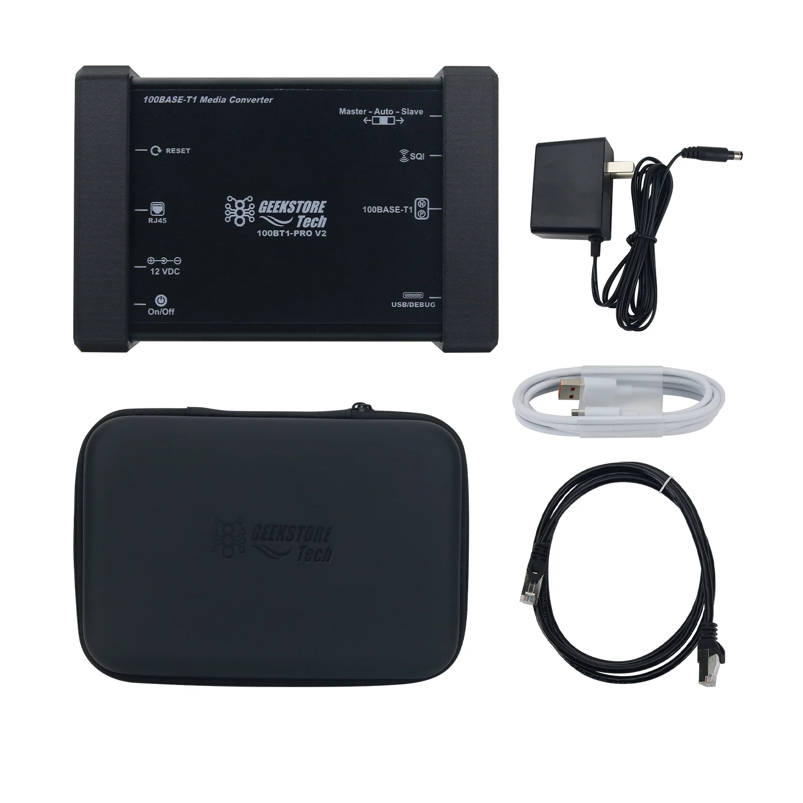 

100BT1-PRO2 100Mbps Vehicle Ethernet Converter to RJ45 Standard Ethernet Media Converter with HMTD Interface