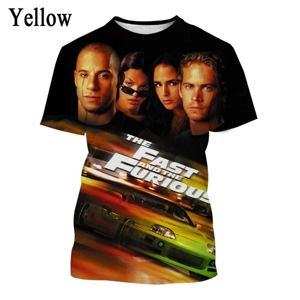 New Fashion Sexy Wonderful Vin Diesel Paul Cool Streetwear Short Sleeve Top The Fast and The Furious 3D Printed T-Shirt