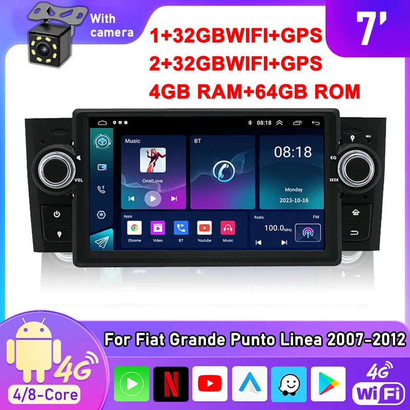 Suitable for 07-12 Fiat Lingya car central control screen 4G full network Bluetooth navigation all-in-one machine