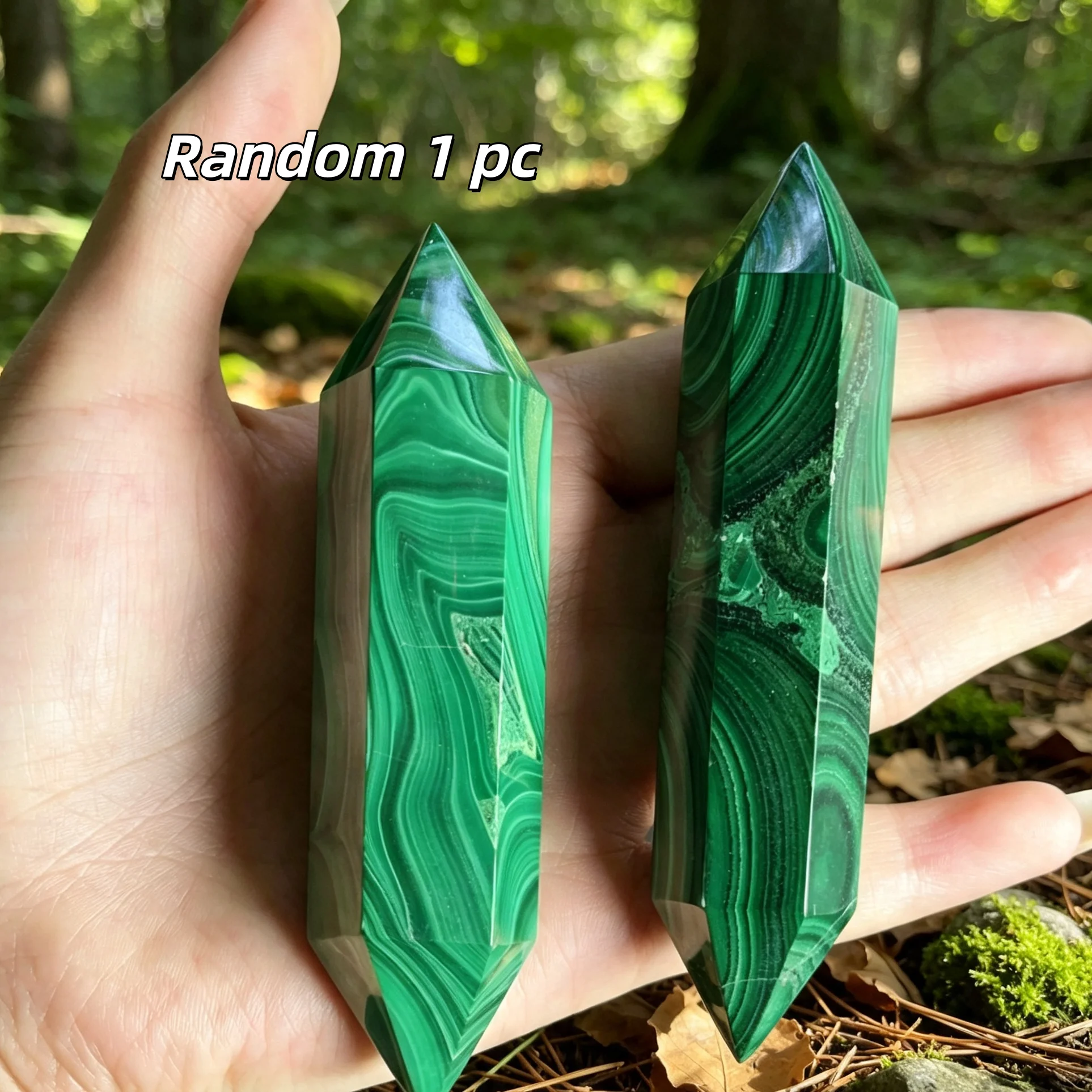 Malachite Natural Double Point Tower Malachite Crystal Healing Crystal Home Decor Mineral Specimen Holiday Gift Natural Gemstone