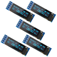 0.91 Inch I2C OLED Display Module with 4 Pins 128X64 SSD1306 OLED Screen For Arduino ESP32 Raspberry Pi