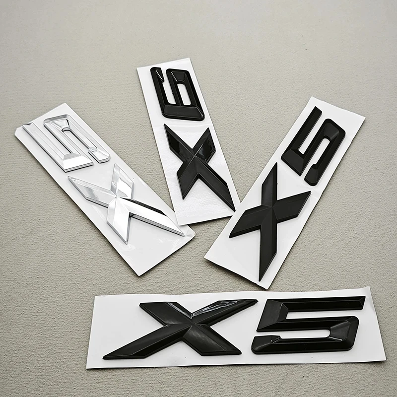 3D ABS Black Chrome Car Letters Rear Trunk Badge X5 X6 Logo Emblem Decals For BMW X5 X6 F15 G05 F16 G06 Sticker Auto Accessorie view 4