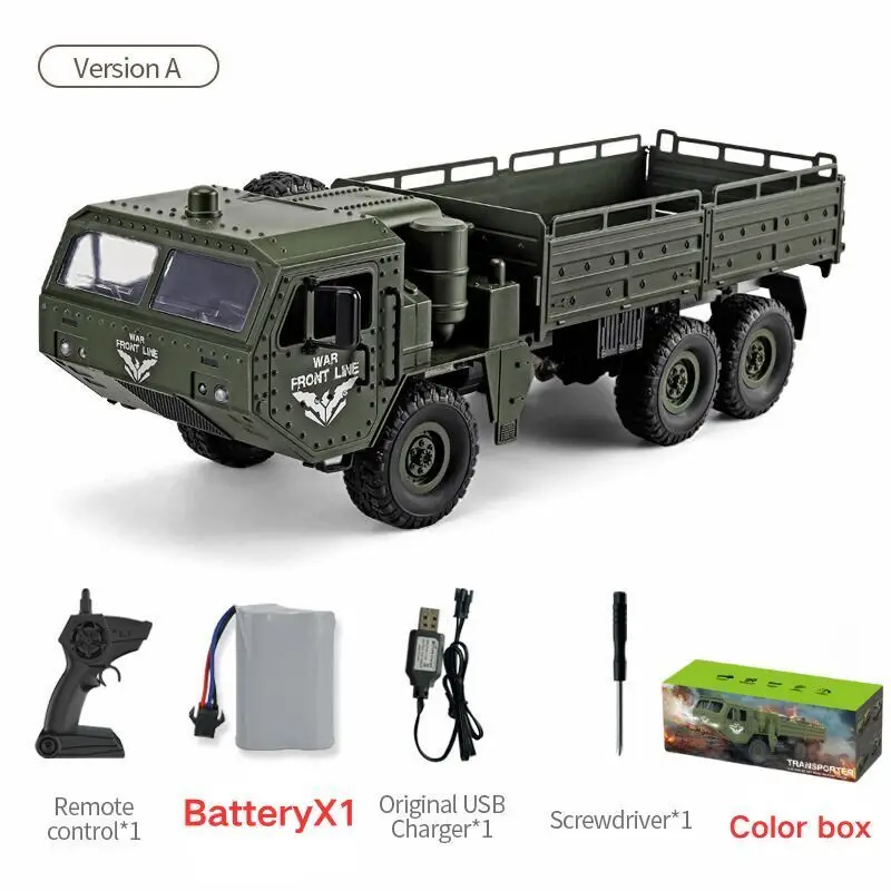子供用6輪ミリタリートラックモデル,1:16 rcカー,オフロード