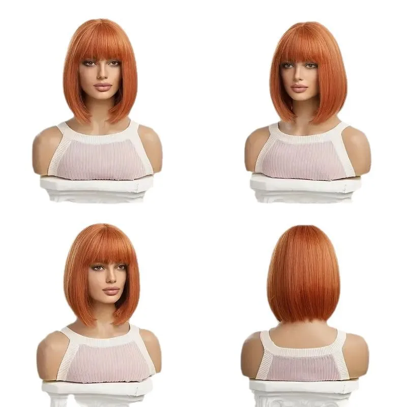 European and American FashionboboHead African Air Bangs Inner Clip Medium Length Wig view 5