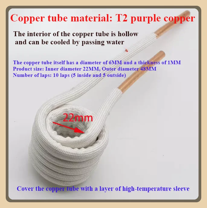 Imagem -06 - Zvs Copper Indução Aquecimento Bobina Cobre Tubo Têmpera Tapless Aquecimento Cabeça Faça Você Mesmo mm 1pc