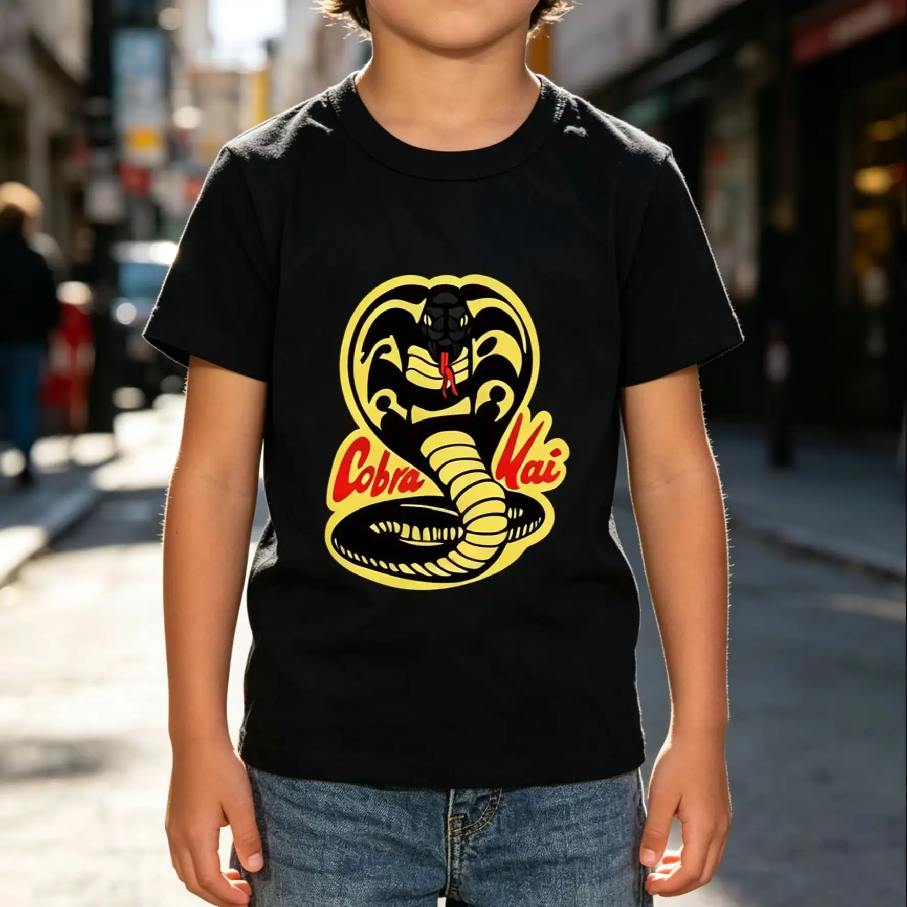 Cool Cobra Kai Graphic Karate Print Film Men T Shirt Women Tee Boys Top Children Parent Child Cotton short sleeves kids Tshirt