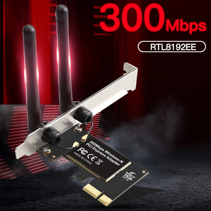 

Wifi receiver Game PCI-E Card 300Mbps gaming adaptive Dual frequency PCI-E Network Card Adapter high-speed computer accessories