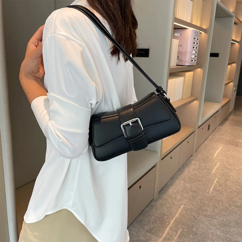 Solid color Leather Crossbody Bags For Women Luxury Brand Underarm Shoulder Bag Fashion Trend Women\'s Designer Handbag and Purse