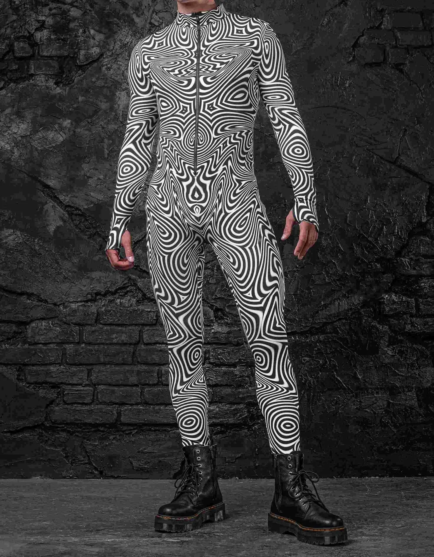Bunte Mechanische Muskel-Tights Herren Jumpsuit Punk Cosplay Kostüm Bodysuit Party Festival Zentai Radsportbekleidung – Detail 13