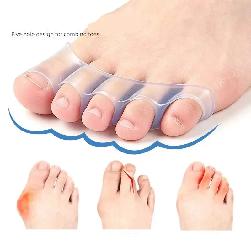 1/2 paires de manchons de séparation des orteils en silicone pour enfants, dispositif de correction et de séparation des os, séparateur d'orteils pour pédicure