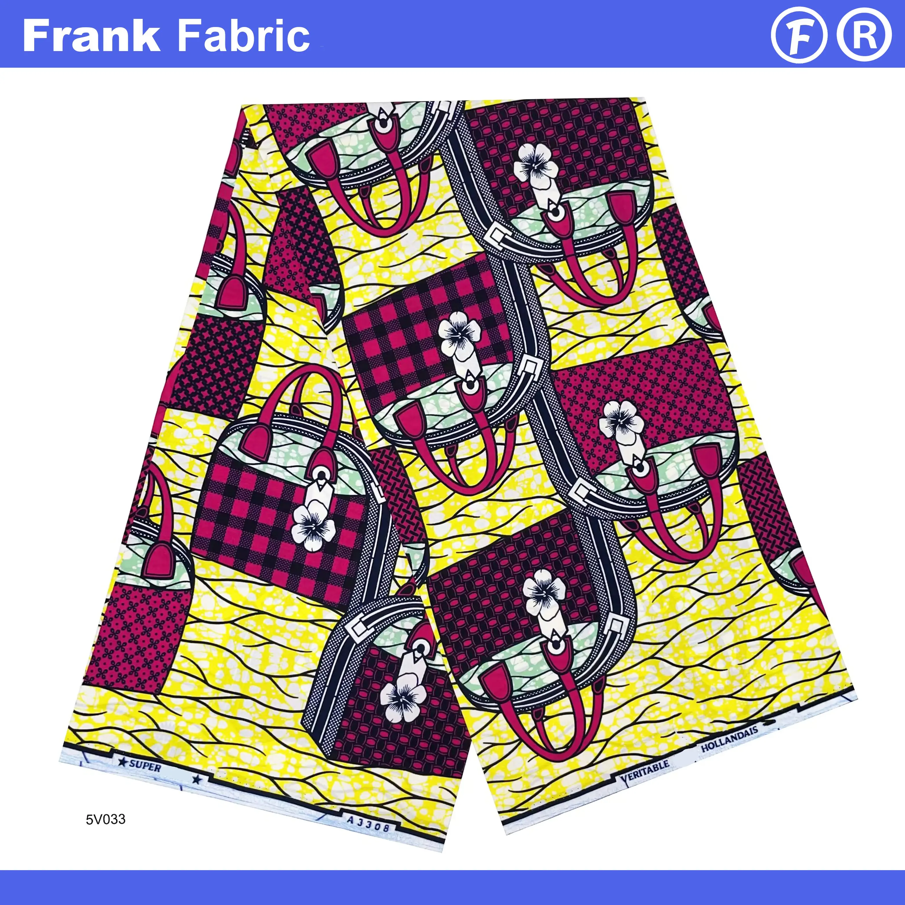 

Новое поступление, супер африканская ткань с восковым принтом, 6 ярдов, мягкая голландская восковая хлопковая ткань Анкара, предварительно усаженная ткань для шитья платья FF2507.040