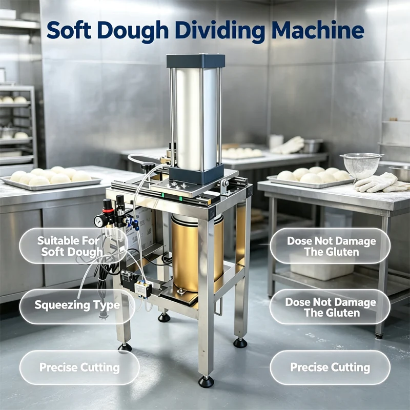10-100G Soft Dough Dividing Machine Pneumatic Dough Cutting Machine Adjustable Weight For Dumpling Bread Pizza