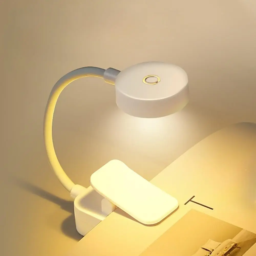 1PC 3-color Adjustable Reading Light, Book Light with 360° Bendable Neck, Eye-protection Lamp for Reading Enthusiasts, mini Port