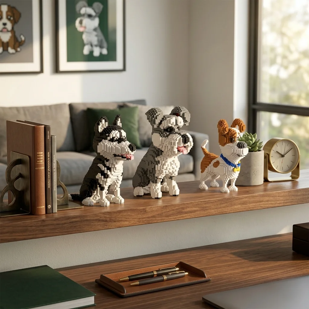 Yorkshire-Terrier-Dackel-Hund-Modell, Mikro-Mini-Baustein: Lernspielzeug, Shiba-Inu-Geschenke für Tierliebhaber und Dekoration – Detail 5