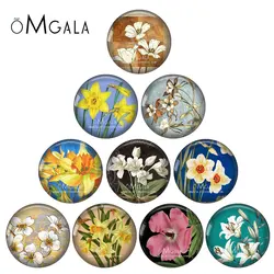 10pcs/lot Vintage Floral Beautiful Flowers Art Patterns 12mm/14mm/20mm Round Glass Cabochon Dome Demo Flat Back Making Findings