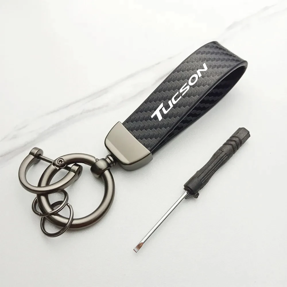PU Leather Car Keychain Key Ring Pendant Strap For Hyundai Tucson Nx4 ix JM TL 2008 2016 2017 2019 2020 2022 2023 2024