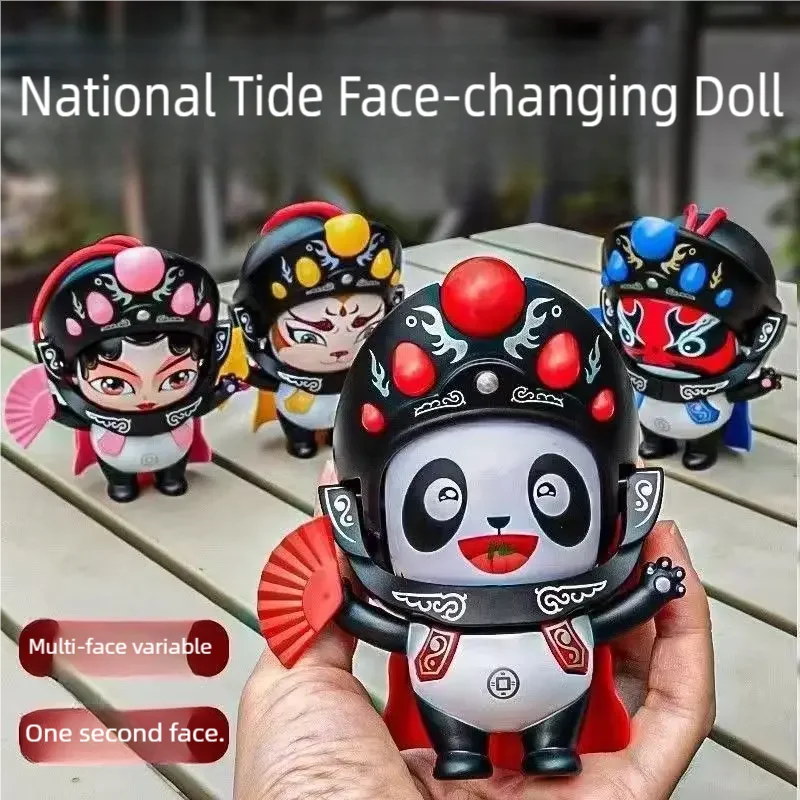 Sichuan Opera Face Changing Doll With Movable Hat 5 Facial Makeups Chinese Peking Opera Figure Decoration Kids Birthday Gift