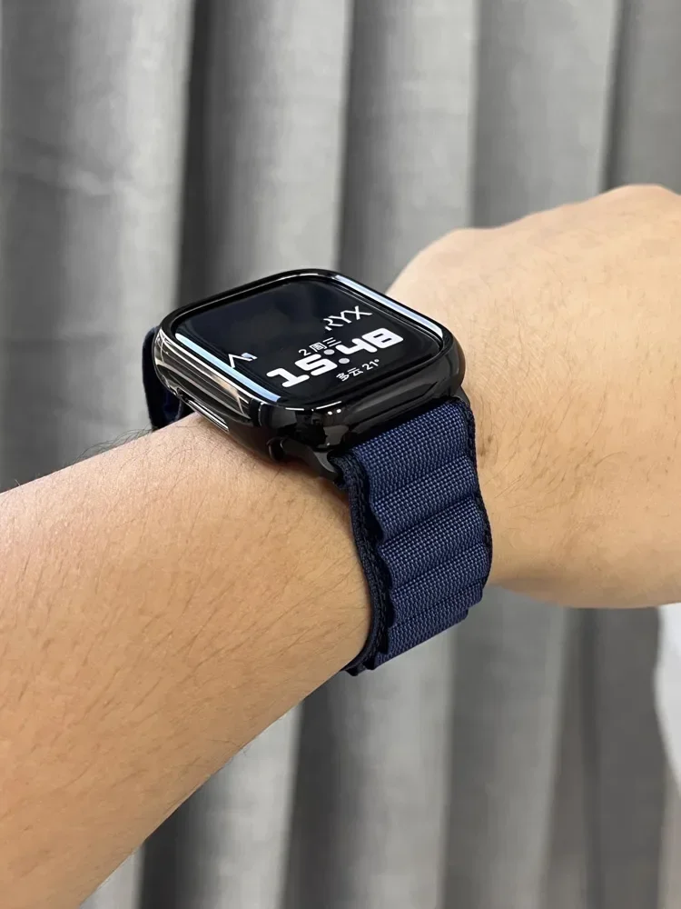 جبال الألب حلقة ل سوار ساعة أبل الترا 2 49 مللي متر سلسلة 10 9 8 7 6 SE 5 4 46 مللي متر 42 مللي متر 40-44 مللي متر 45 مللي متر 41 مللي متر G-هوك الرياضة حزام iwatch 10