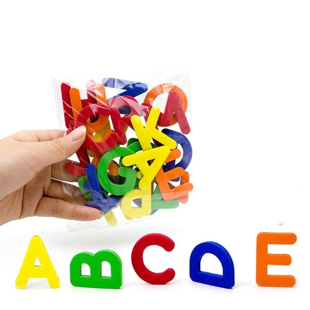

24pcs Magnetic Alphabet Letters EVA Magnetic Letter Sticker EVA Foam Soft Magnetic Letter Refrigerator Sticker Washable Letter
