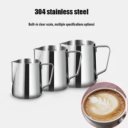 New Stainless Steel Milk Jugs Cup Fashion Craft Frothing Jug Espresso Coffee With Scale Latte Art Jug Pitcher Iron Mug Container