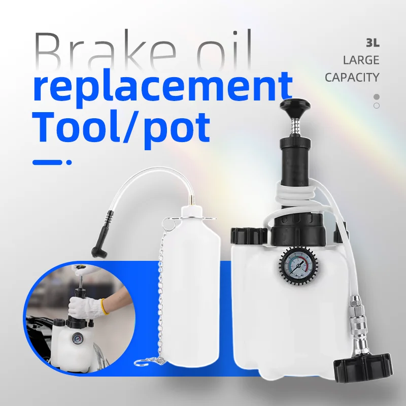 

3L Large Capacity 1Set Brake Oil Replacement Pot: Car Brake Fluid Replacement Tool Drained Bleeder for Brake System Maintenance