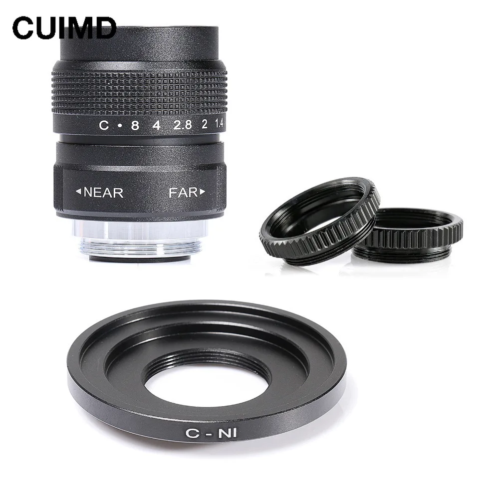 25mm F1.4 CCTV TV  camera lens + C-N1 Mount Ring for Nikon 1 J5 S2 J4 V3 AW1 S1 J3 V2 J2 J1 V1 camera