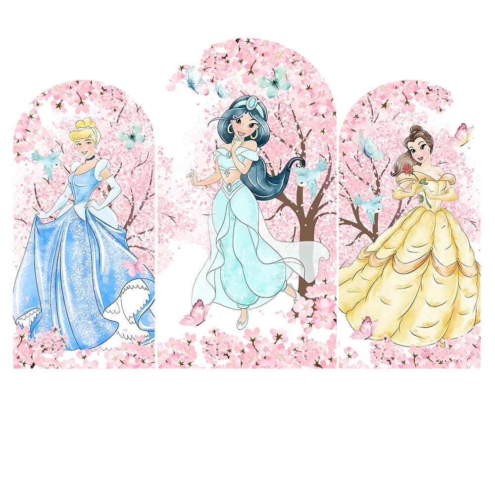 Disney Princess  Arch Backdrop Cover Birthday or Girl's Birthday Party Decor Candy Dessert Table Cover Banner