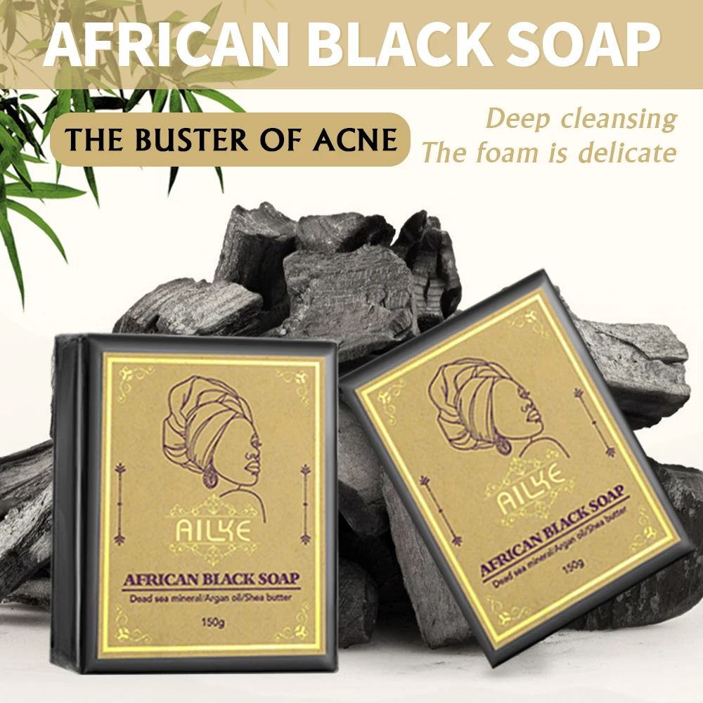 AILKE Skin Cleanser Moisturizing Soap For All Skin Types, With Bamboo Charcoal, For Men And Women, Nourishing Hydrating Skin