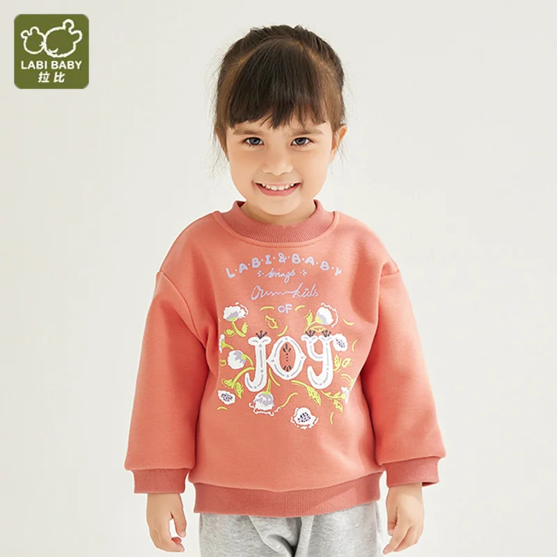 

LABI BABY Floral Tops Thickened Sweatshirt for Kids Girls Autumn Casual Pullover Long Sleeve Toddler Baby Girls Winter Clothes