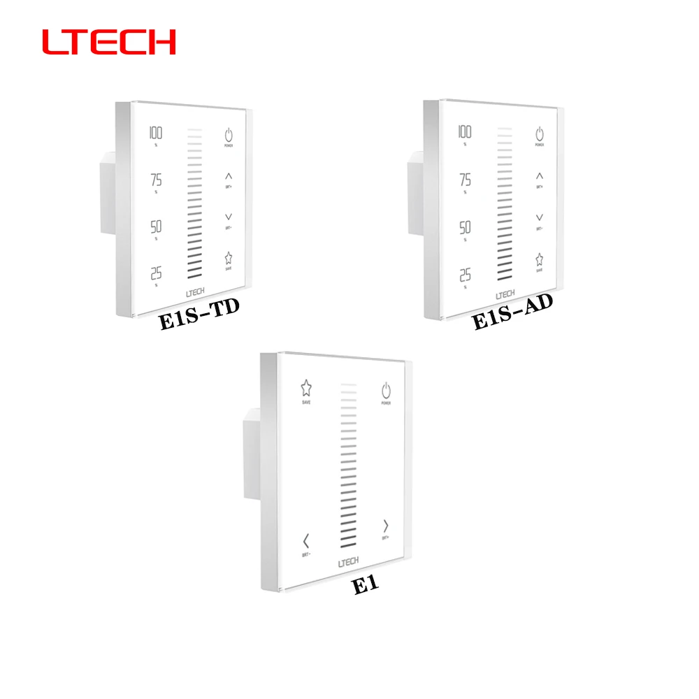 LTECH E4 AC100-240V DC12~24V 2In1 Trailing edge (ELV) 0-10V RF2.4GHz PWM Single/Dual Color RGBW RGBWY Controller For LED Strip