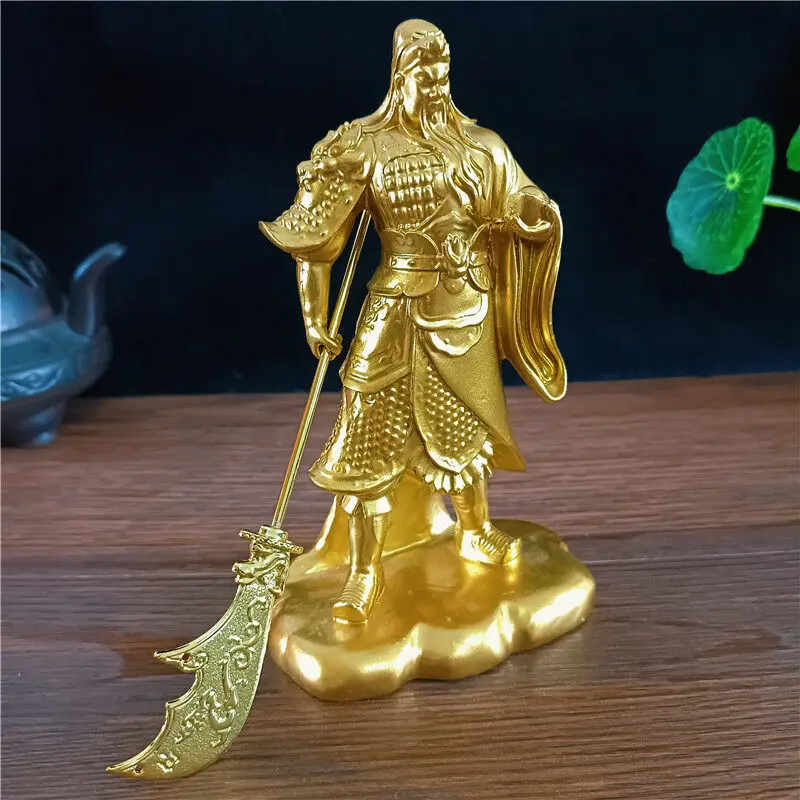 Gold Chinese Feng Shui Guan Gong Buddha Statues Handmade Resin Crafts Big Buddha Sculpture Figurines Home Decoration - Image 2
