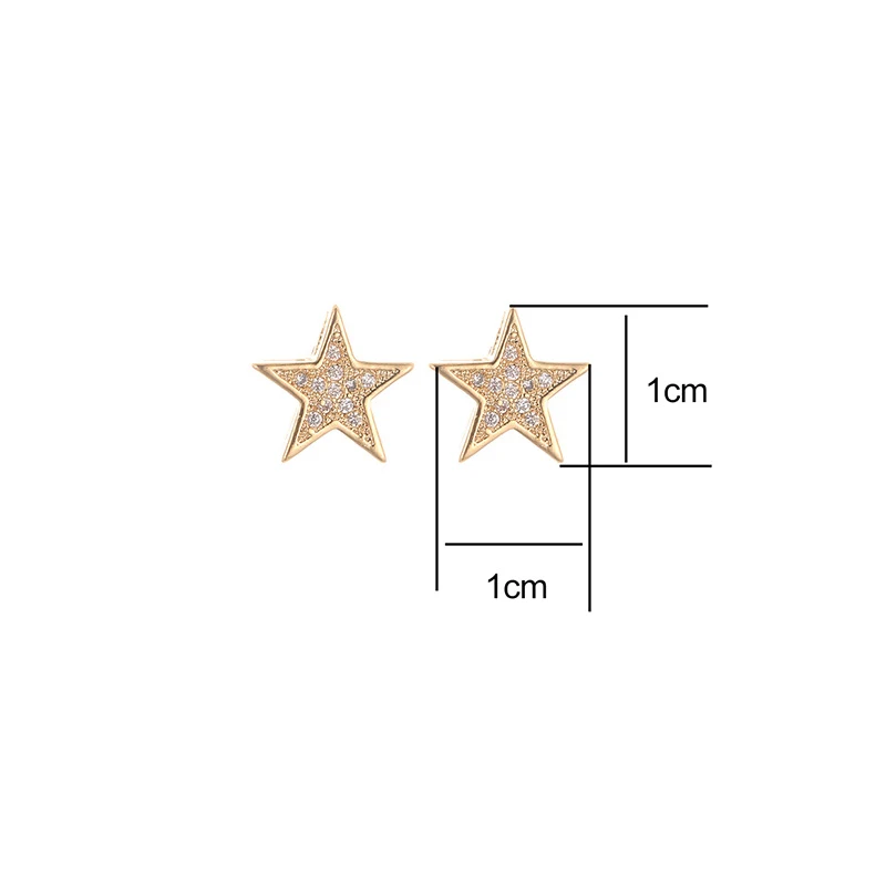 DE155 Fashion Delicacy Elegant 4A Zircon Five-Star Ear Stud GIRL\'S Gift Party Banquet WOMEN\'S Jewelry Earrings 2021