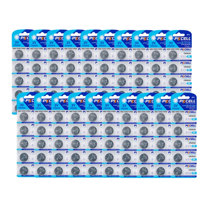 20PC/50PC/100PC/200PC CR2032 3V Button Batteries BR2032 DL2032 ECR2032 CR 2032 Coin Cell Lithium Battery For Watch Car Remote