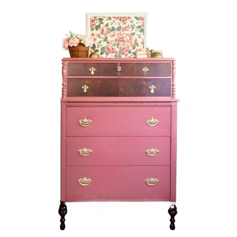 

Французский ретро-шкаф из массива дерева, американский ретро-шкаф розового цвета, декоративный шкаф для небольшой квартиры, настенный витринный шкаф.