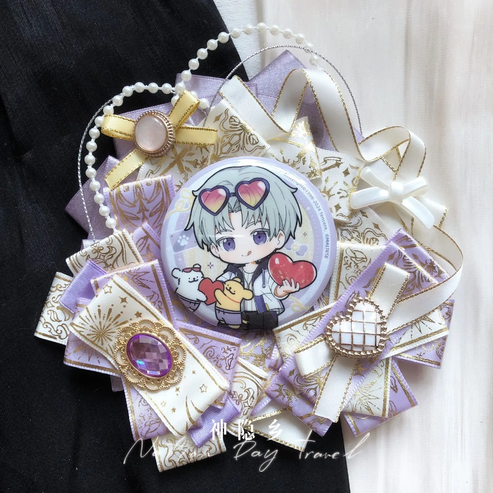 Luxury Badge Holder Birthday Present Long Streamers Ribbon Bow Manga Goods Display Ita Bag Accessories