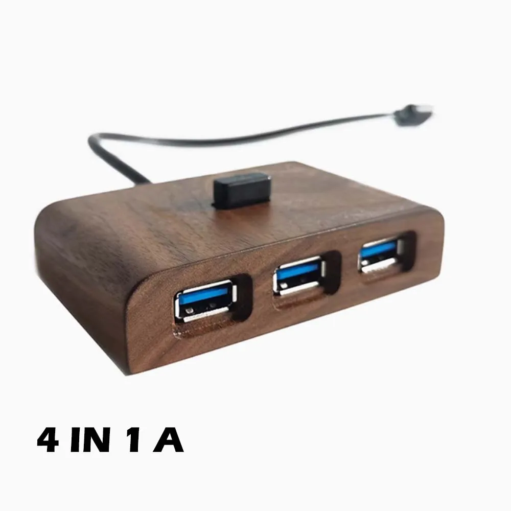 Expansor de hub de madeira de nogueira sólida divisor usb multi-interface computador desktop para ser hub limpo