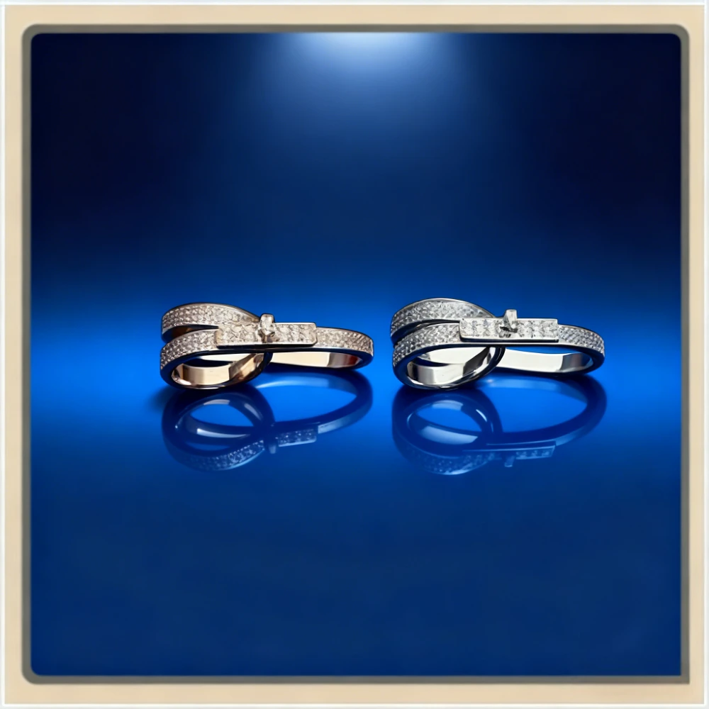 

2025Роскошные высококачественные модные ювелирные изделия, тяжелое позолоченное кольцо со свиным носом и полным бриллиантом, двойное кольцо