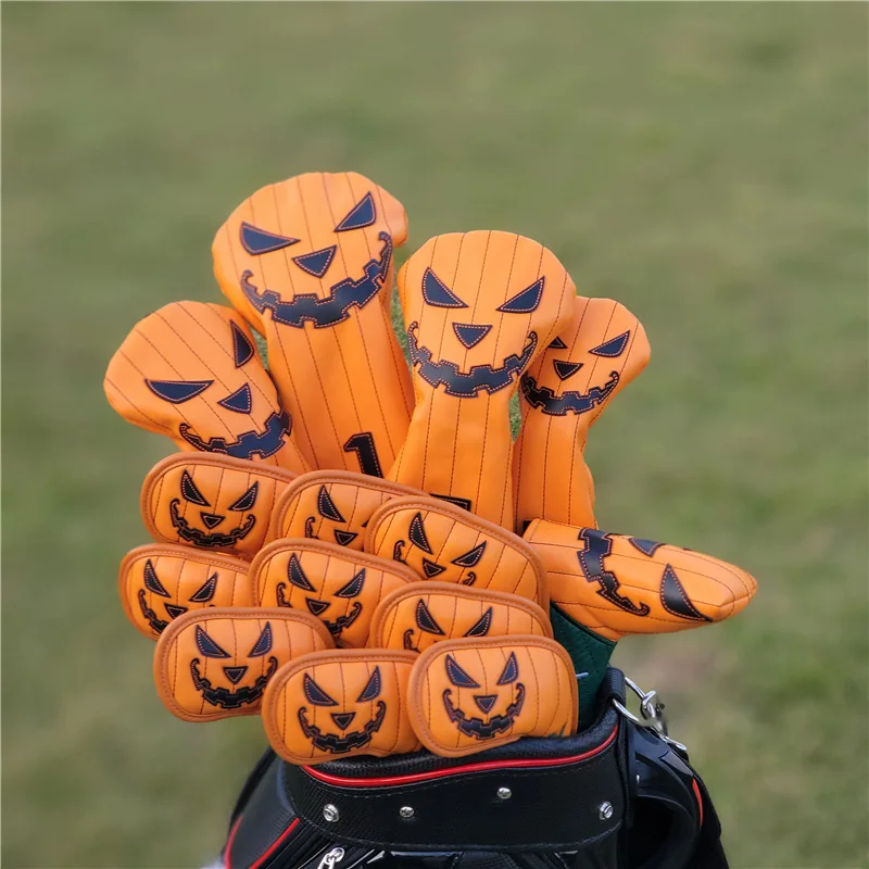 

Pumpkinhead Halloween Golf Club Covers Chick Legs 1# Wooden Club Covers 3# 5# UT Irons Magnet Protective Caps Skull Mix Set