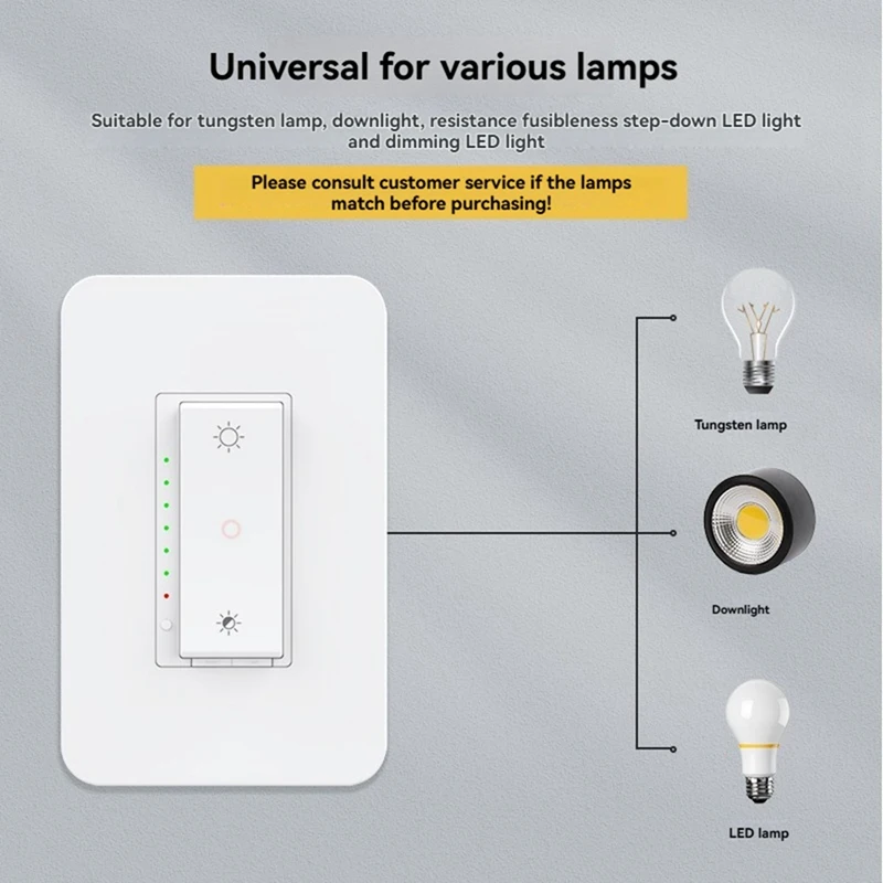 مفتاح خافت ذكي مفتاح الإضاءة واي فاي لأضواء LED مع التحكم في تطبيق الحياة الذكية التحكم الصوتي الذكي