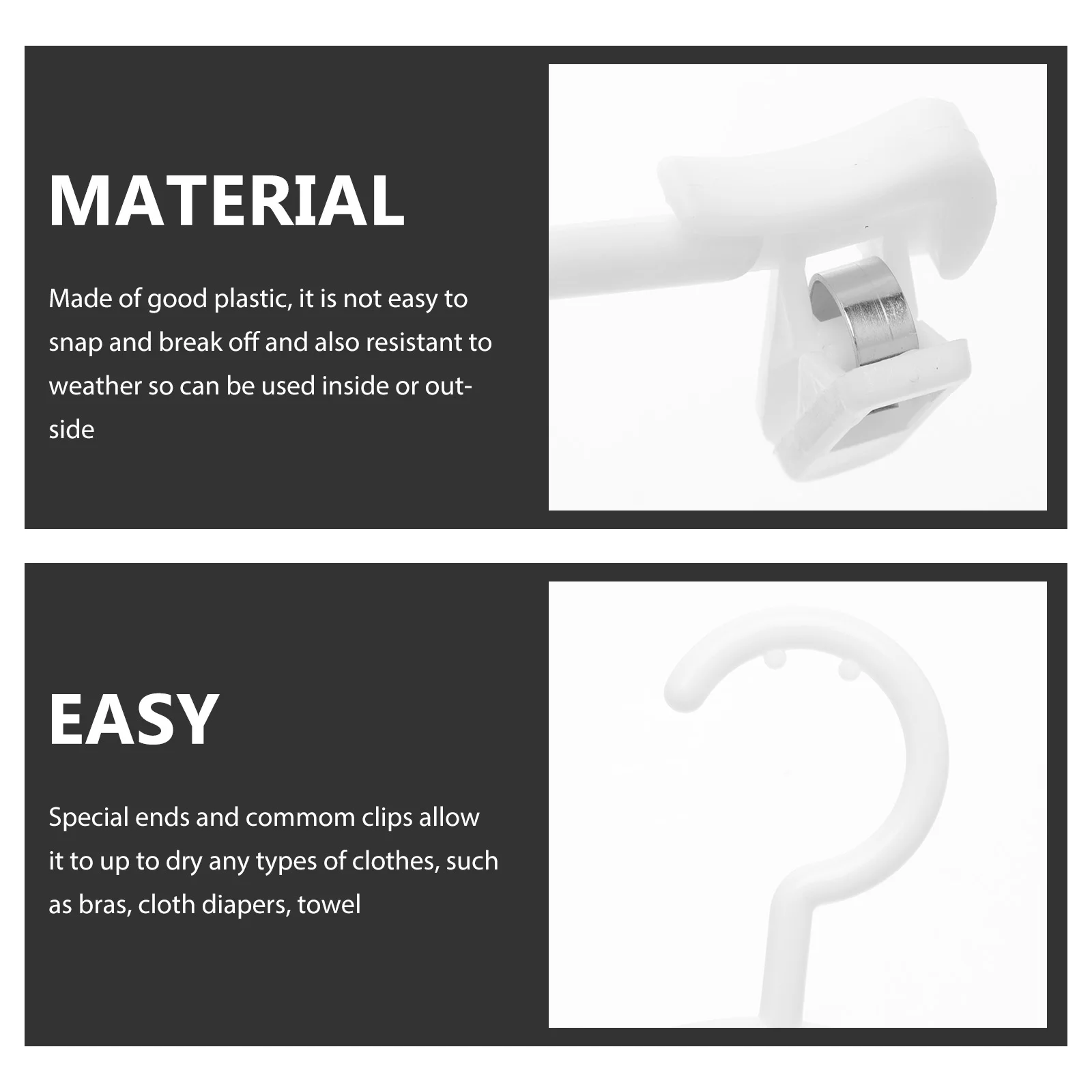 

15Pcs Underwear Plastic Clothes Plastic Laundry Hanger Drying Rack for Bras Socks Towel Baby Clothes Gloves Black Color