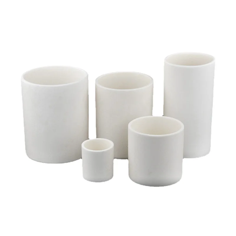 1pcs Lab 5ml to 1000ml cylindrical Corundum crucible 99% alumina Ash crucible High temperature resistance 1600 degrees