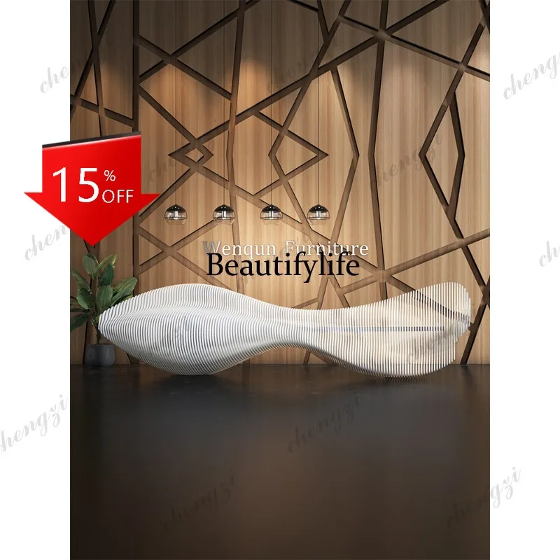 D80 Simple modern fashion paint special-shaped reception desk bar checkout page welcome desk