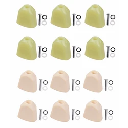 Set of 6 Plastic Trapezoid Hand Guitar Tuning Pegs Head Buttons with Screws Washer Parts for Acoustic and Electric Guitars