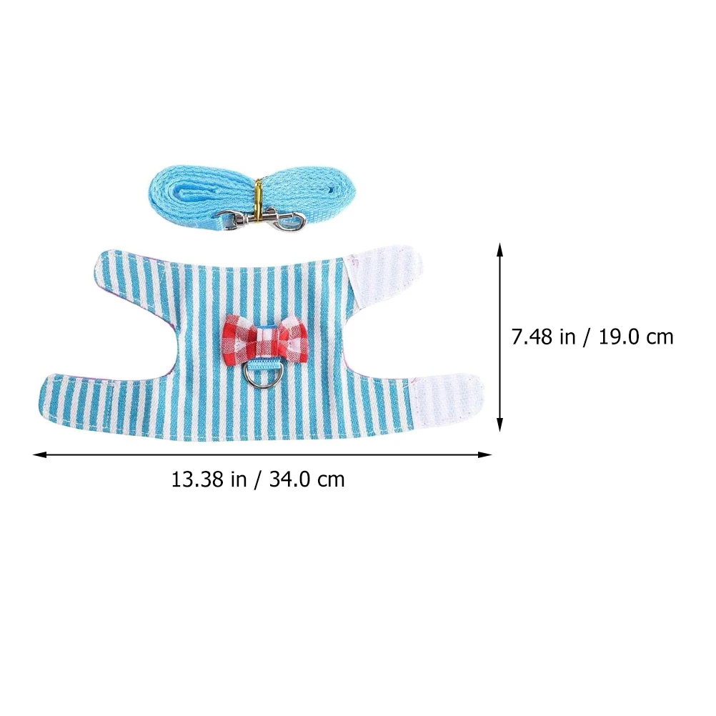 

Denim Pet Harness Rabbit Leash Squirrel Traction Rope Guinea Pig Hamster Baby Bridegroom Supplies Durable Breathing Outfits