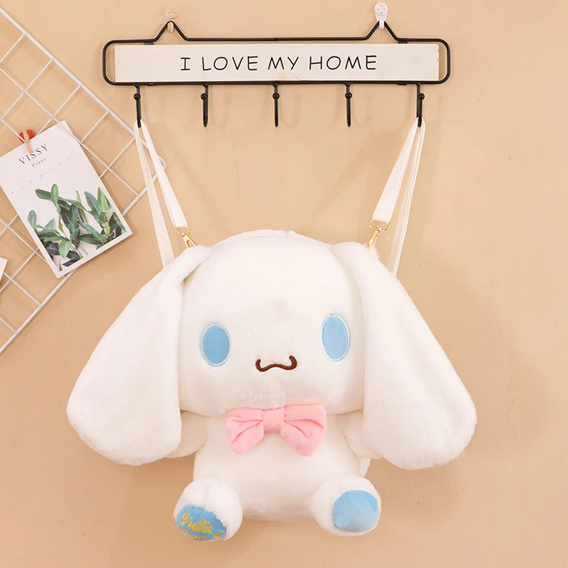 2023 Anime Sanrio Cinnamoroll Kuromi Melody Plush Doll Kawaii Backpack Girl New Cute Shoulder Bag Ornament Child Birthday Gift