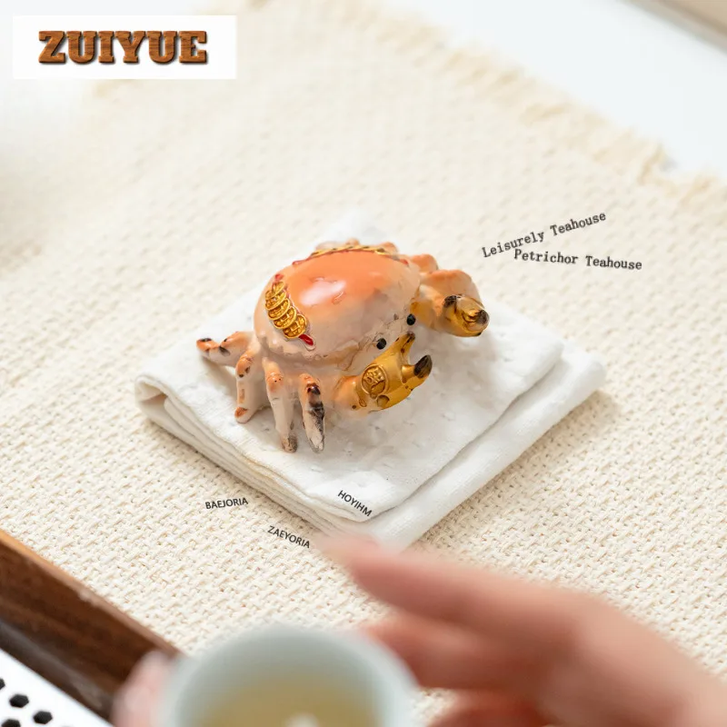 Resin Color-changing Crab Tea Pet Creative Lucky Model Tea Figurine Play Toys Tea Statue Ornaments Chinese Tea Set Supplies