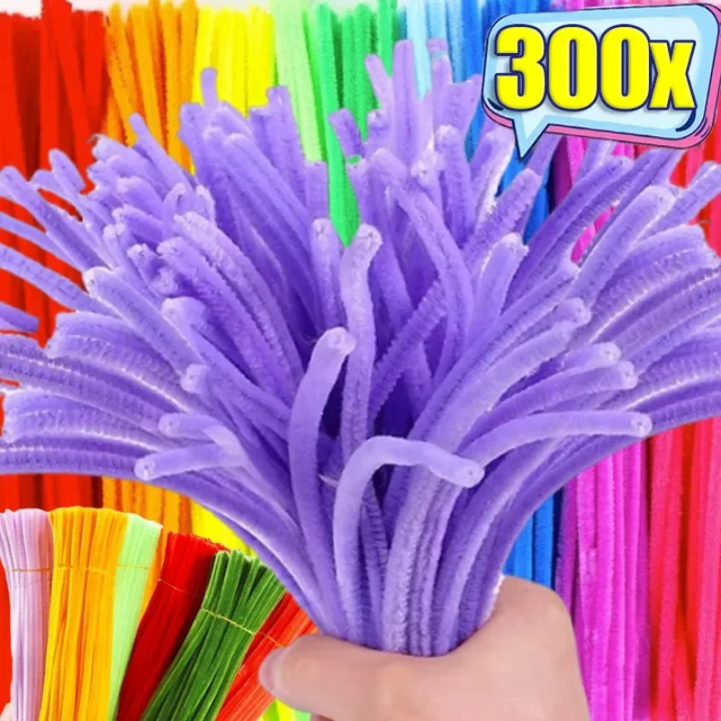 10/200PCS Colorful Chenille Stems Stick Plush Twistable Bar DIY Creative Chenille Stem Pipe Toys Kid Handmade Plush Felt Wires