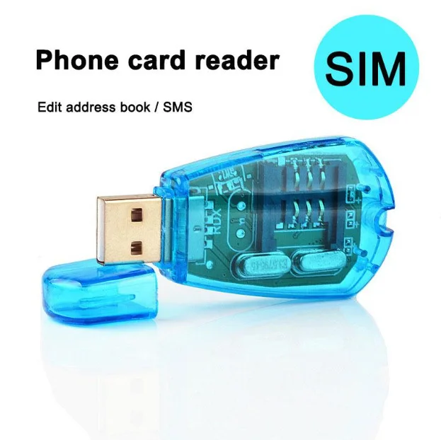 

Blue USB SIM Card Reader Copy/Cloner/Writer/Backup Kit SIM Card Reader GSM CDMA SMS Backup + CD Disk