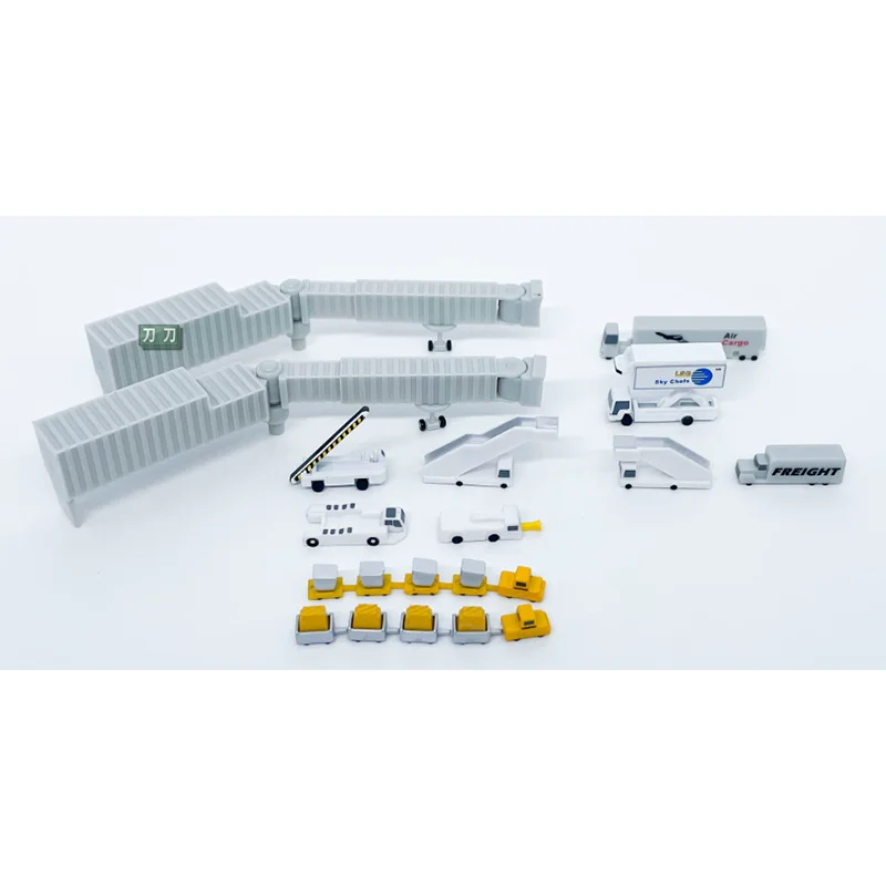 JC 1/400 Scale Airport Ground Staff Model Set Trolley Boarding The Aircraft Dining Car Corridor Bridge Collectible Model